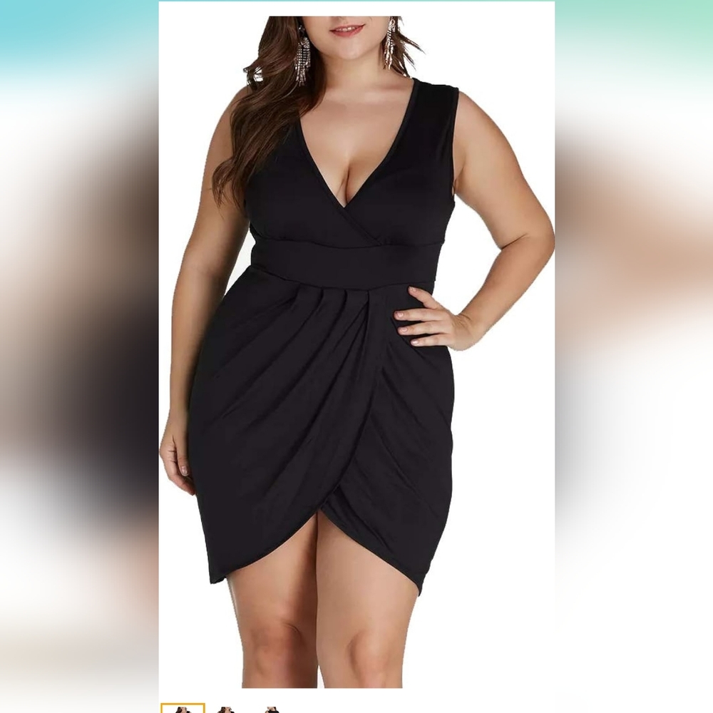 Amazon black sleeveless dress size L